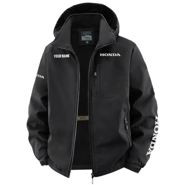 Honda Exclusive Logo Performance Fleece Windbreaker Jacket Detachable Hood TTFSV202C0819HOZ - Honda Jacket