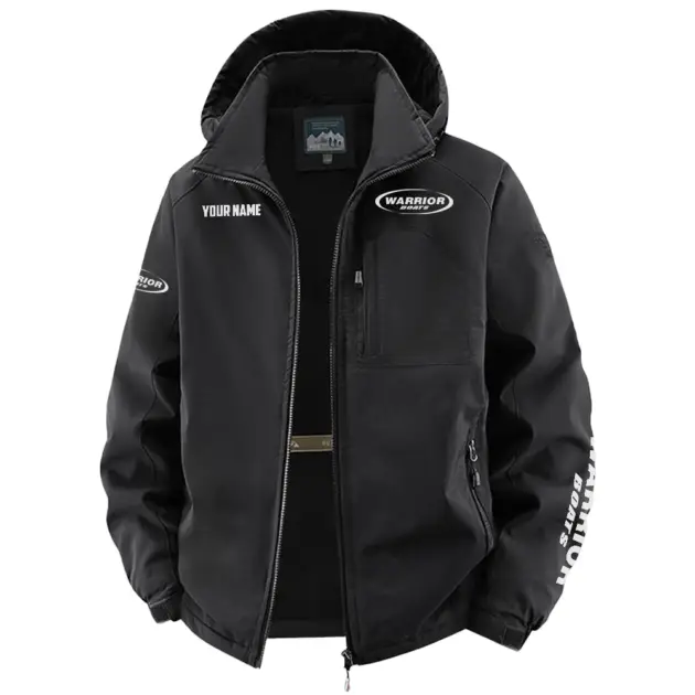 Warrior Exclusive Logo Performance Fleece Windbreaker Jacket Detachable Hood TTFSV202C0819WAZ - Warrior Jacket