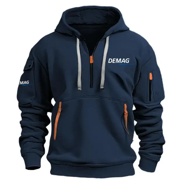 Demag Cranes Exclusive Logo Performance Half Zipper Hoodie NBCRHHZ1601DGZ - Demag Cranes Hoodie