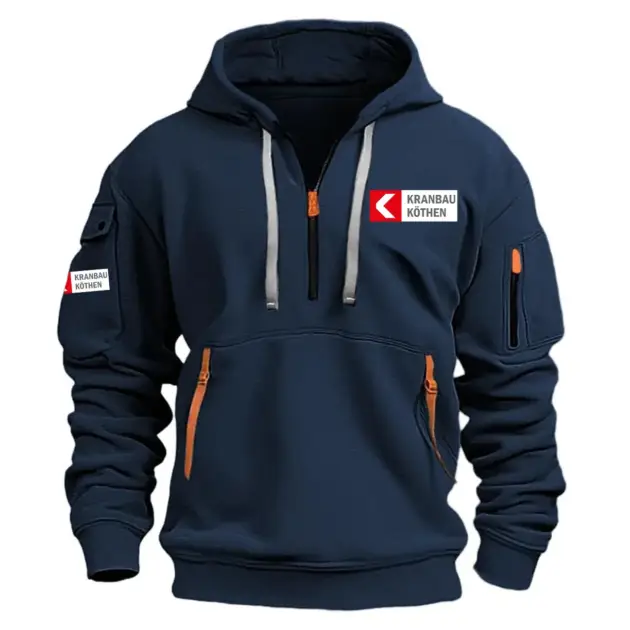 Kranbau Köthen Exclusive Logo Performance Half Zipper Hoodie NBCRHHZ1601KKZ - Kranbau Köthen Hoodie