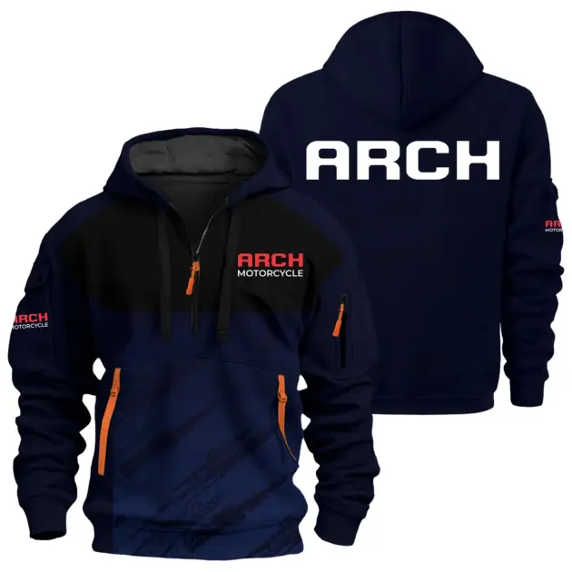 Arch Motorcycle Exclusive Logo Performance Half Zipper Hoodie OSMTBHHZ3D121104AMZ - Arch Motorcycle Hoodie