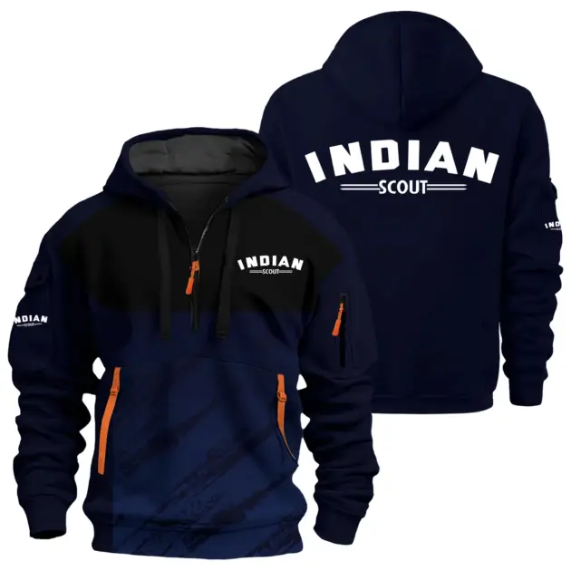 Indian Scout Exclusive Logo Performance Half Zipper Hoodie OSMTBHHZ3D121104ISZ - Indian Scout Hoodie