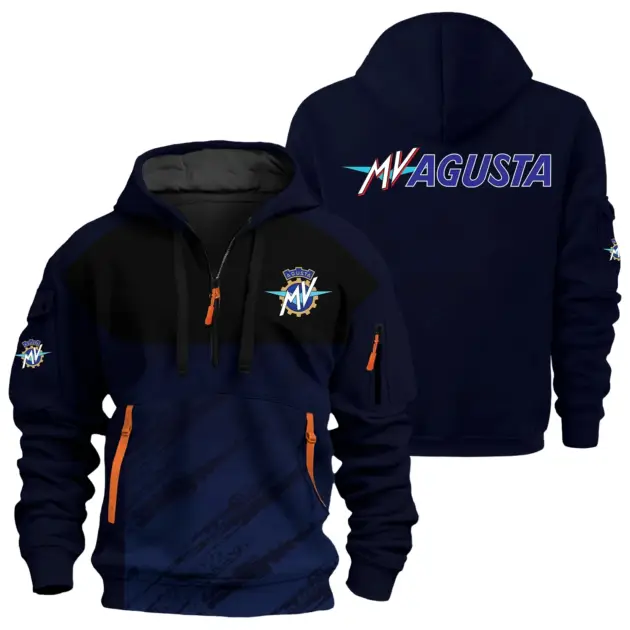 MV Agusta Exclusive Logo Performance Half Zipper Hoodie OSMTBHHZ3D121104MAZ - MV Agusta Hoodie