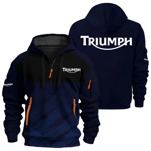 Triumph Exclusive Logo Performance Half Zipper Hoodie OSMTBHHZ3D121104TRZ - Triumph Hoodie