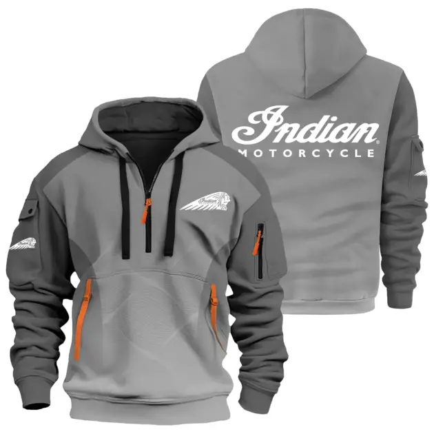 Indian Motorcycle Exclusive Logo Performance Half Zipper Hoodie OSMTBHHZ3D121105IMZ - Indian Motorcycle Hoodie