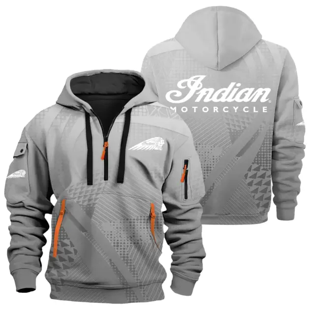 Indian Motorcycle Exclusive Logo Performance Half Zipper Hoodie OSMTBHHZ3D121107IMZ - Indian Motorcycle Hoodie