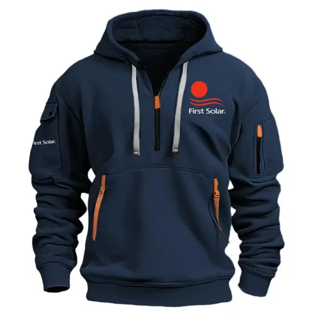 First Solar Exclusive Logo Performance Half Zipper Hoodie OUEPHHZ3012FSZ - First Solar Hoodie