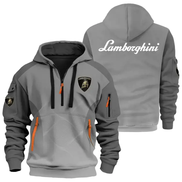 Lamborghini Exclusive Logo Performance Half Zipper Hoodie OUFAHHZ3D081905LBGZ - Lamborghini Hoodie