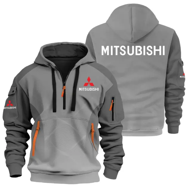 Mitsubishi Exclusive Logo Performance Half Zipper Hoodie OUFAHHZ3D081905MSBZ - Mitsubishi Hoodie