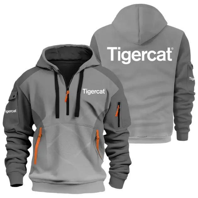 Tigercat Exclusive Logo Performance Half Zipper Hoodie OUFAHHZ3D081905TRZ - Tigercat Hoodie