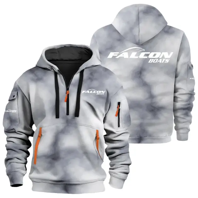 Falcon Exclusive Logo Performance Half Zipper Hoodie TTFSHHZ3D081906FAZ - Falcon Hoodie