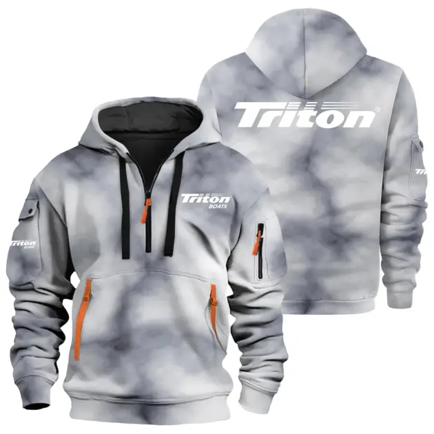 Triton Exclusive Logo Performance Half Zipper Hoodie TTFSHHZ3D081906TBZ - Triton Hoodie